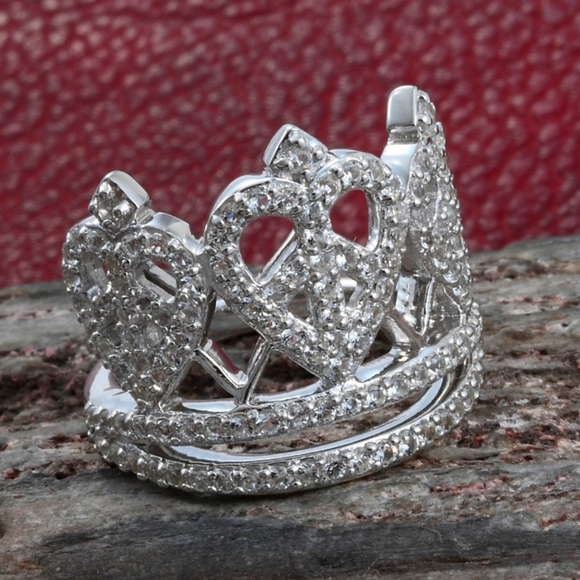🔥Platinum Over Sterling Silver Queen of Peace 2.80 ctw*❤️ - Picture 7 of 7